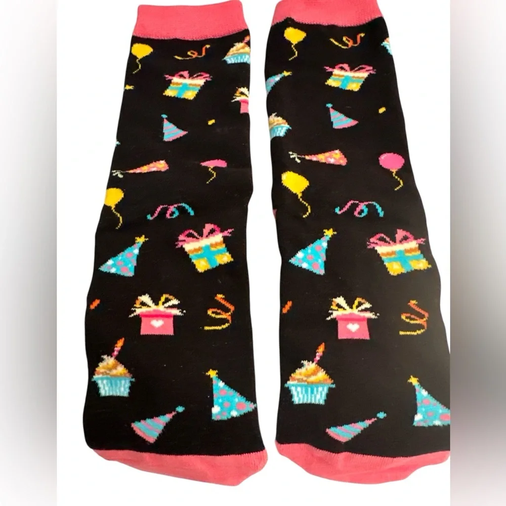 Black and Pink Fun Graphic Socks “Big 13”
